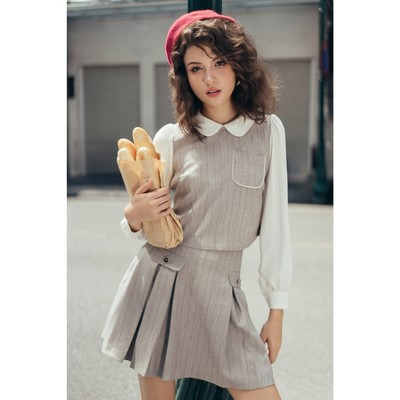 [ ADORE ] Chân váy mini be sọc túi hông 512SK10882