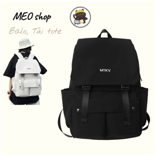 Balo Nam Nữ đi học nắp gập đi học Ulzzang Hàn Quốc vải Bố chống thấm nước BL MTKV