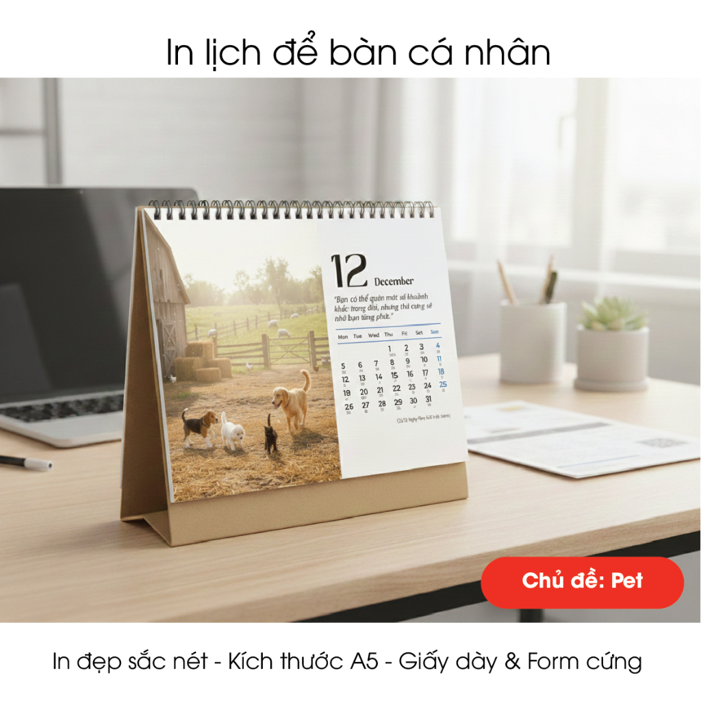 In lịch cá nhân 2026 - In lịch độc quyền theo yêu cầu - Lịch cho bé, lịch thú cưng, lịch couple