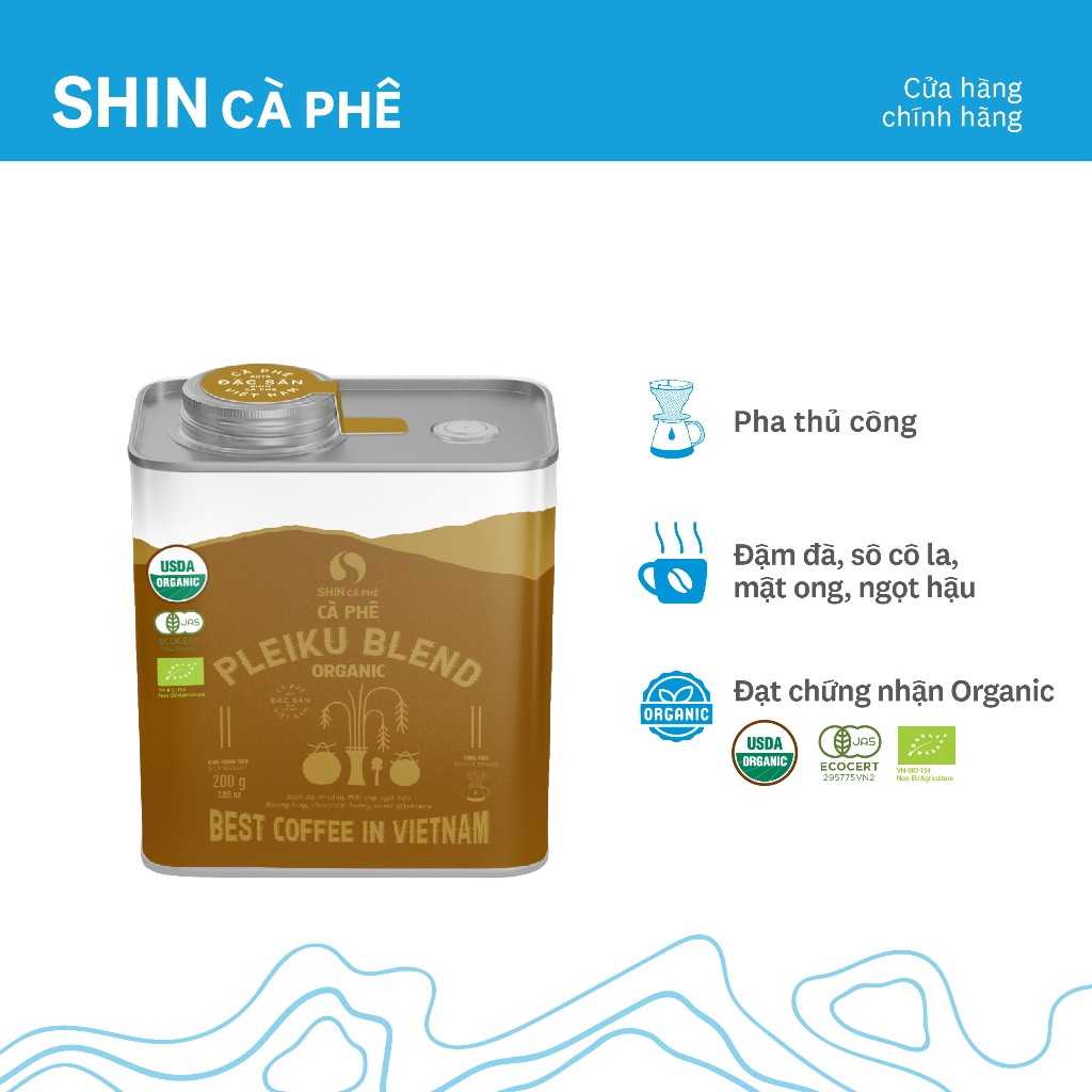 Cà Phê Pha Thủ Công - Pleiku Blend Organic – SHIN Cà Phê - Hộp 200g