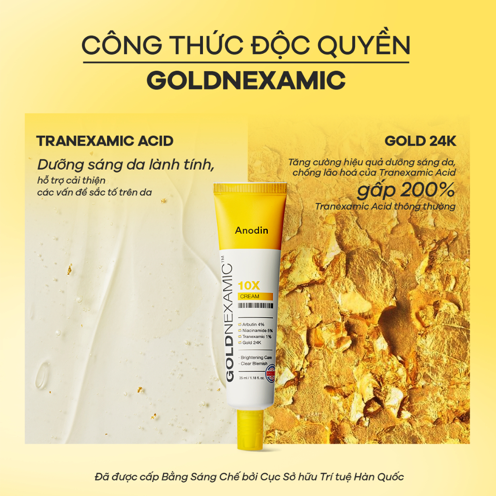 Kem dưỡng sáng, cải thiện sắc tố da đa tầng GOLDNEXAMIC™ 10X Anodin 35ml