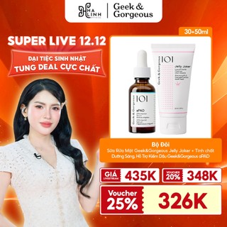   Geek&Gorgeous x VHL  Bộ Đôi Hỗ Trợ Mờ Thâm Dưỡng Sáng Làm Dịu Da Geek&Gorgeous Jelly Joker + aPAD 50ml+30ml 