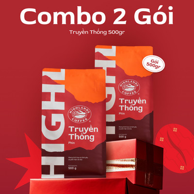 Combo 2 Túi Cà phê Truyền thống Highlands Coffee 500g/túi - cà phê rang xay pha phin