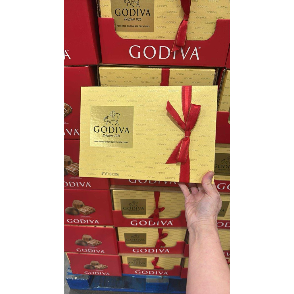 Socola GODIVA kiểu hộp quà nơ đỏ