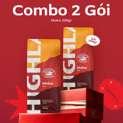 Combo 2 gói Cà phê rang xay Moka Highlands Coffee 200g/gói