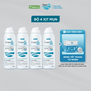  Set 4 xịt mụn lưng viêm nang lông Novocare - Freeskin Forte 80ml 