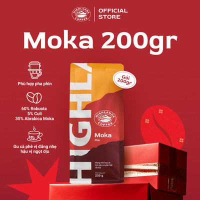 Cà Phê Rang Xay Moka Highlands Coffee 200g