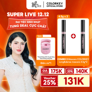   Võ Hà Linh x COLORKEY  COMBO 2 Mascara COLORKEY COLORKEY Long&dense mascara 4.5g*2 Tặng 1 Bấm Mi 