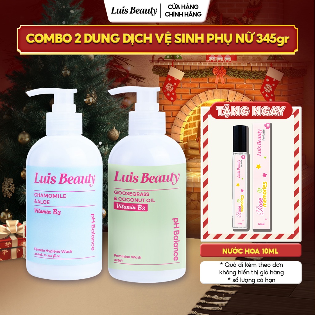 Dung Dịch Vệ Sinh Luis Beauty 300ml Chiết Xuất Hoa Cúc, Lô Hội Giúp Làm Sạch, Khử Mùi