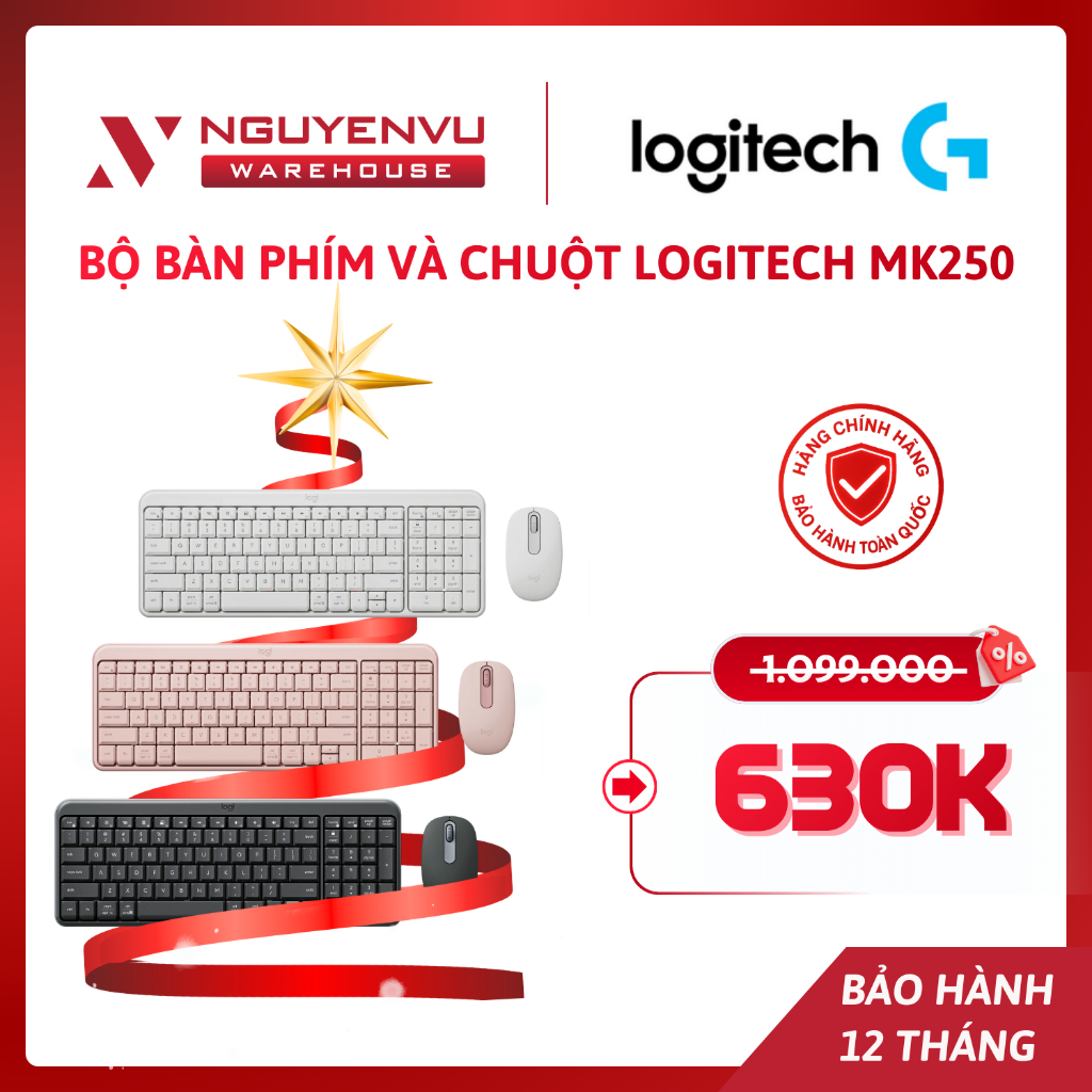 Combo Bàn phím Chuột Bluetooth Logitech MK250 – Kết nối nhanh, nhỏ gọn | BH 12 THÁNG | FULL VAT