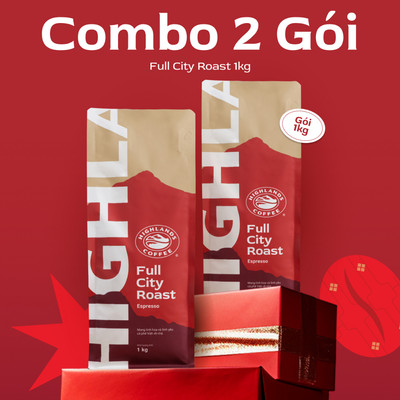 Combo 2 Túi Cà Phê Hạt Full City Highlands Coffee 1kg/túi