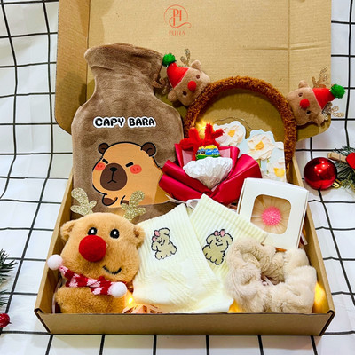 Set túi chườm bụng Puha 400ml quà tặng giáng sinh, noel, valentime tặng người yêu