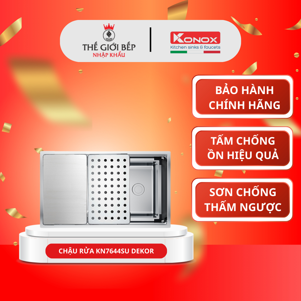 Chậu Rửa Bát Konox Dekor KN7644SU – Undermount Sink Thiết Kế Hiện Đại, Dễ Vệ Sinh