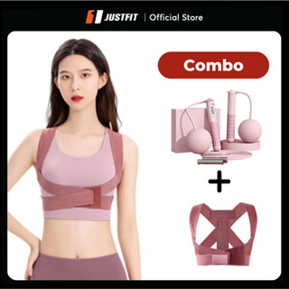  Combo dây nhảy không dây đếm số và đai bảo vệ vòng 1 JUSTFIT chống gù lưng khi tập thể dục 