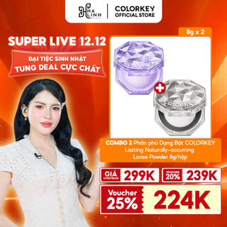   Võ Hà Linh x Colorkey  COMBO 2 Phấn phủ Dạng Bột COLORKEY Lasting Naturally-occurring Loose Powder 8g hộp x 2 