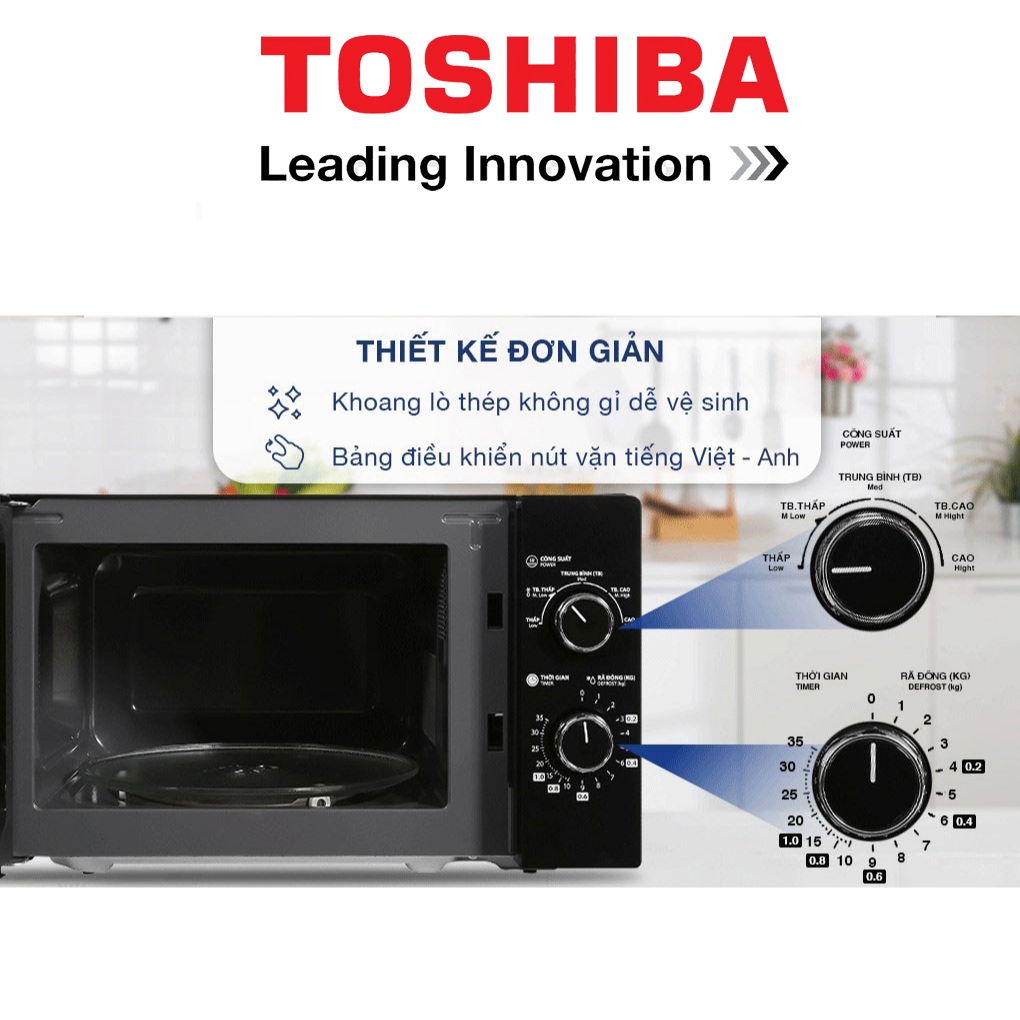 Lò Vi Sóng Toshiba MW2-MM20P(BK-W), 20Lit - 700w, Hàng Chính Hãng | BigBuy360 - bigbuy360.vn