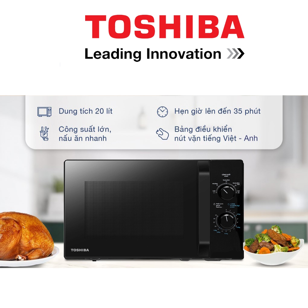 Lò Vi Sóng Toshiba MW2-MM20P(BK-W), 20Lit - 700w, Hàng Chính Hãng | BigBuy360 - bigbuy360.vn