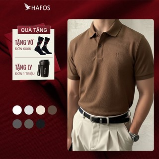    GIẢM 50%   Áo polo nam HAFOS DAILY Polo Nam Trơn polo vải cá sấu nam áo polo nam trắng polo đen chuẩn phom 