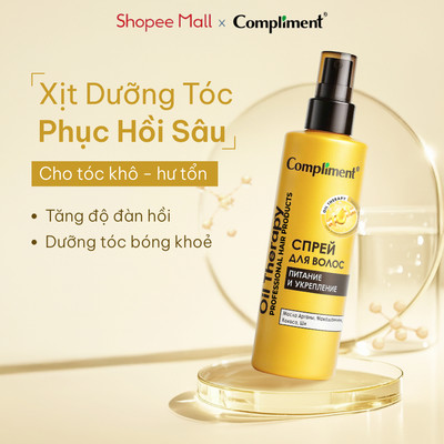 Xịt Dưỡng Tóc Compliment Dưỡng Tóc Bóng Mượt, Giảm Chẻ Ngọn, Bảo Vệ Ngăn Khô Xơ, Gãy Rụng 200ml
