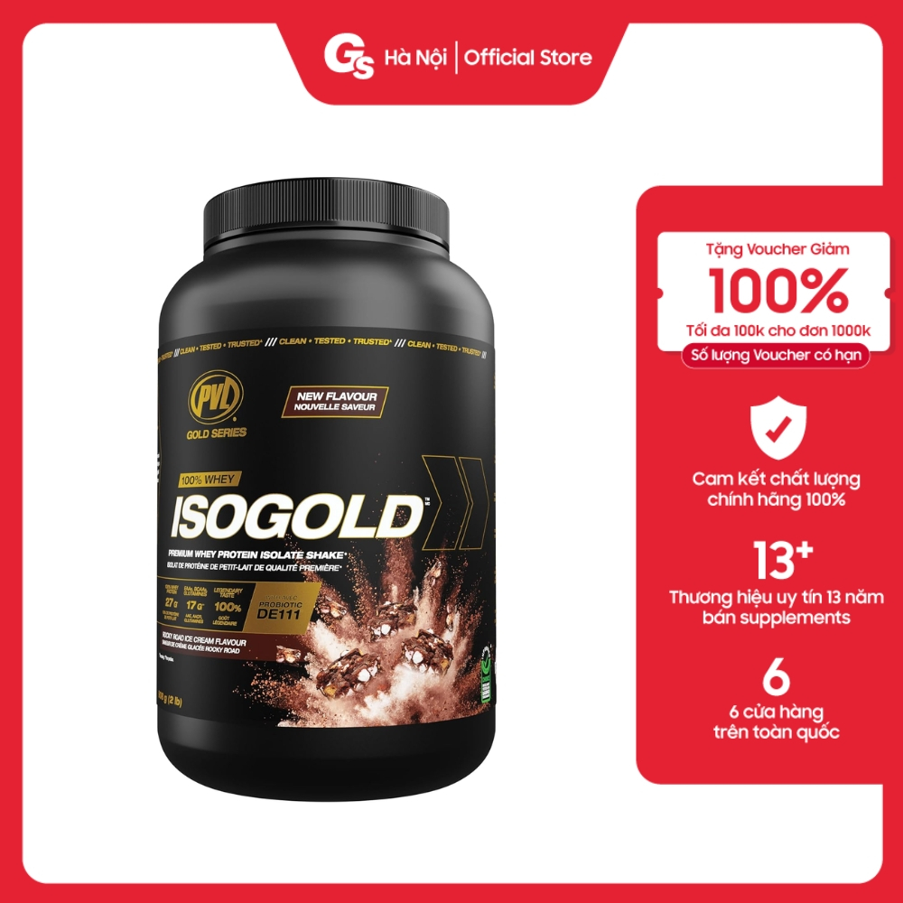 Sữa tăng cơ PVL ISO GOLD Premium Whey Protein Isolate 2Lbs (908g) Made in Canada - Gymstore