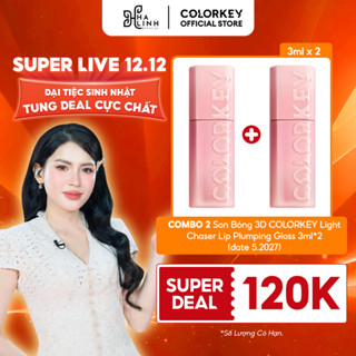   SPD Võ Hà Linh x COLORKEY  COMBO 2 Son Bóng 3D COLORKEY Light Chaser Lip Plumping Gloss 3ml*2  date tháng 5 2027  