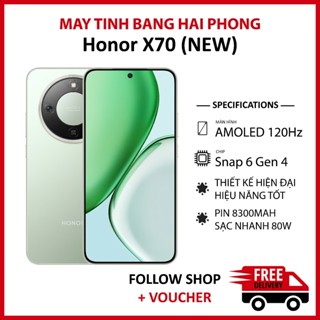  Điện thoại Honor X70 NEW RAM 8 128GB chip Snapdragon 6 Gen 4 camera 50MP pin 8300 mAh hỗ trợ sạc 80W 