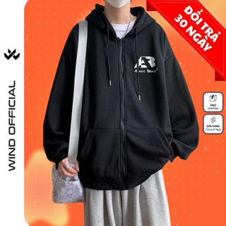  Áo khoác Nỉ zip WIND unisex form rộng AB hoodie dây kéo thời trang nam nữ oversize ulzzang 
