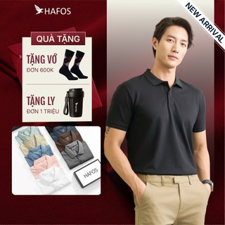  Áo polo basic nam tay ngắn HAFOS chất CVC cá sấu thấm hút tốt áo thun cổ bẻ form suông trẻ trung thanh lịch 