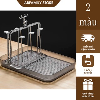  Khay úp cốc chén nhựa PP ABS ABFAMILY có khay hứng nước để bàn phòng khách màu hiện đại sang trọng tiện dụng 