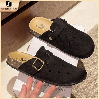 STOMPION Sandal đế bằng phong cách cổ điển thanh lịch, mang đậm phong cách Pháp thư thả