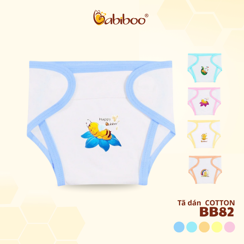 Tả  dán sơ sinh Babiboo tả vải cotton tả dán tiện lợi - BB82