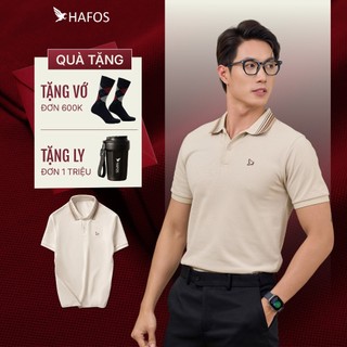   SALE 50%   Áo Polo Nam REGAN FALCON HAFOS chất vải Smart Pique cải tiến áo thun có cổ nam màu be thanh lịch 