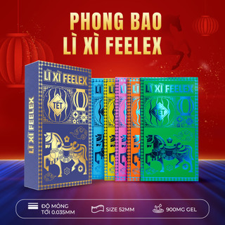  Bao cao su lì xì Feelex siêu mỏng - hộp 12 chiếc 