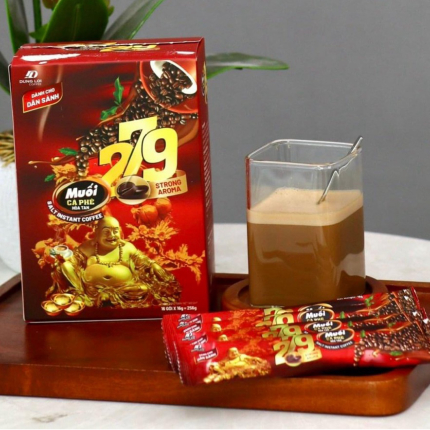 Cafe Muối hoà tan 279 Dũng Lợi Coffee - Hộp 256gram/16 gói