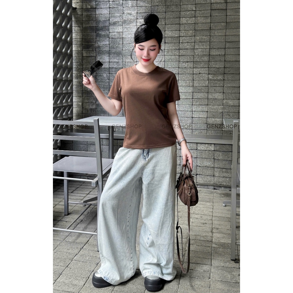 Áo Thun Nữ Babytee Trơn Basic 250GSM Cotton 2C Thoáng Mát BST Genz26 | BigBuy360 - bigbuy360.vn