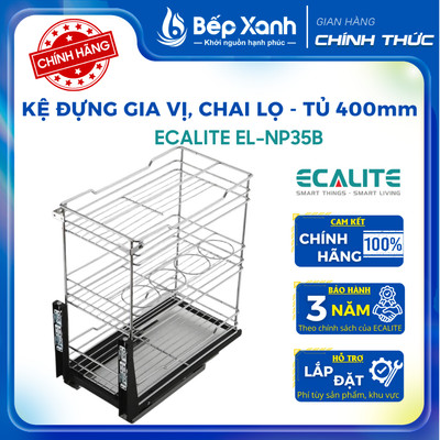 Kệ đựng gia vị, chai lọ Pull-out Ecalite EL-NP35B - Chất liệu inox 304