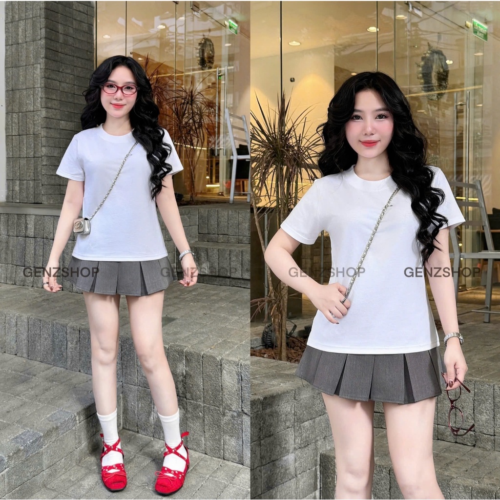Áo Thun Nữ Babytee Trơn Basic 250GSM Cotton 2C Thoáng Mát BST Genz26 | BigBuy360 - bigbuy360.vn