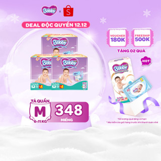   HANNAH X BOBBY   DEAL SỐC  Combo 03 tã quần Bobby Siêu Khô Thoáng - 100% Thoáng Khí Mega Jumbo M112 L96 XL84 XXL76 