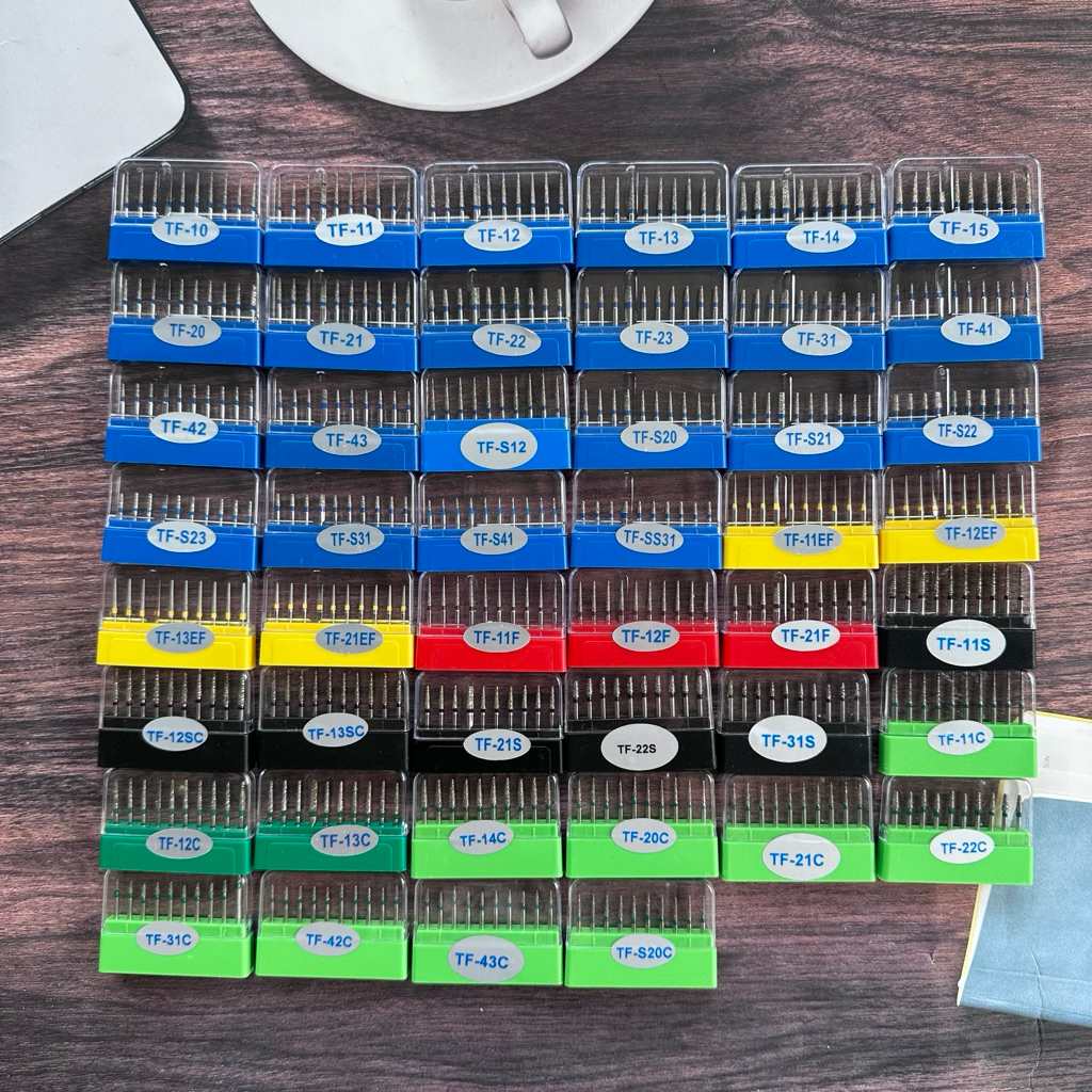 Mũi Khoan Kim Cương Nha Khoa Mã TF – Vỉ 10 Mũi – Dành Cho Tay Khoan Nhanh – Dụng Cụ Hỗ Trợ Nha Khoa