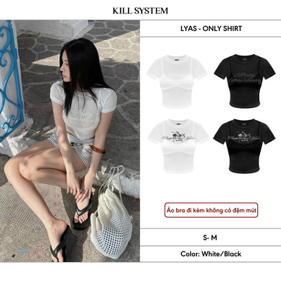 Áo thun xuyên thấu sexy tôn dáng LYAS, ONLY kèm bra - 𝐊𝐈𝐋𝐋 𝐒𝐘𝐒𝐓𝐄𝐌