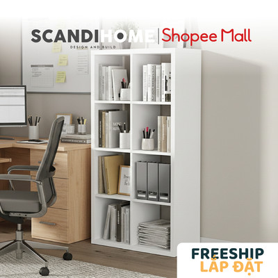 FELIX, Kệ sách 2 x 4 SHE_033, 75x38x144cm, kệ gỗ Scandi Home