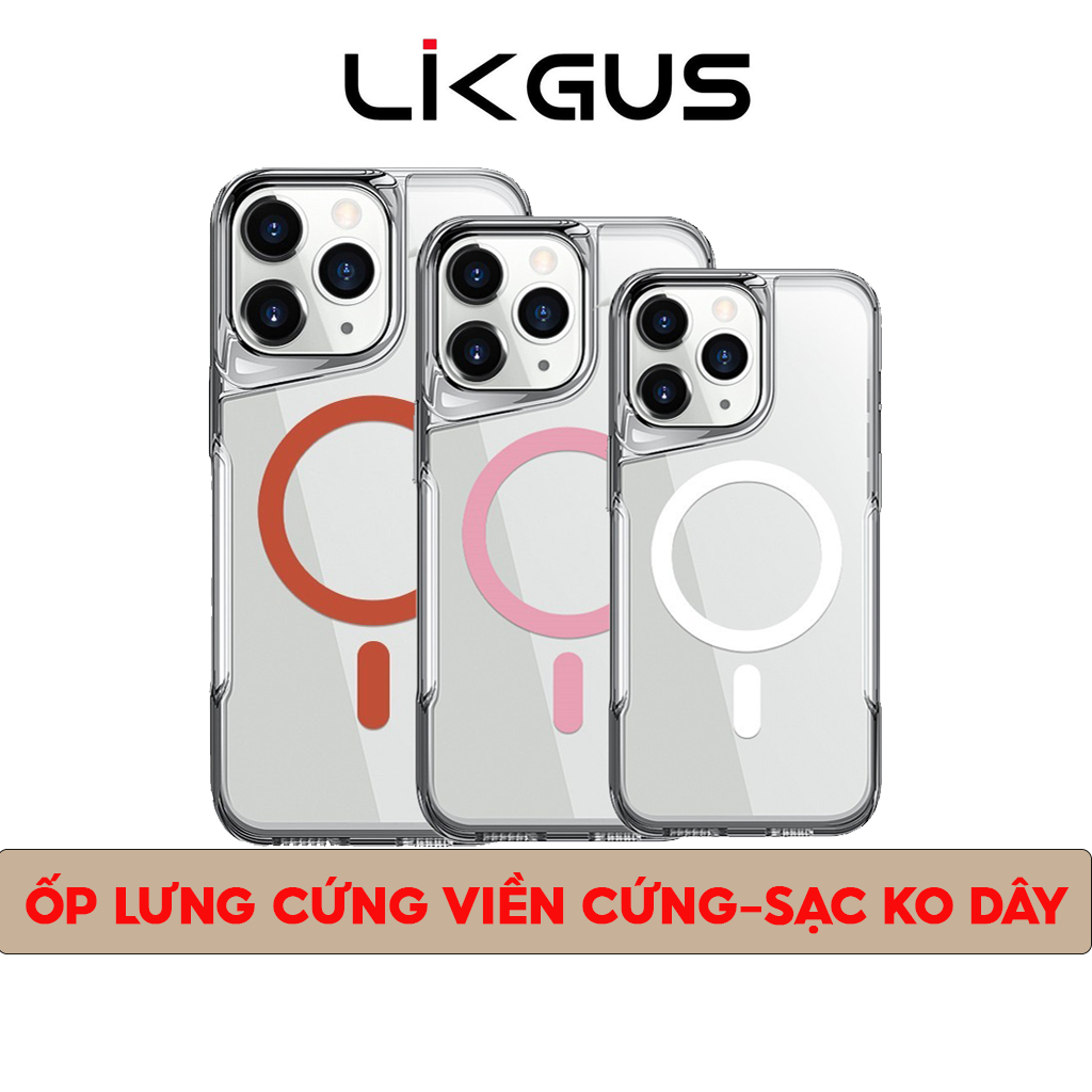 Ốp Lưng LIKGUS Candy Mag Lưng Cứng Viền Cứng Không Ố Vàng Dùng Cho IP 12-13-14-15-16-Promax-Plus-Pro
