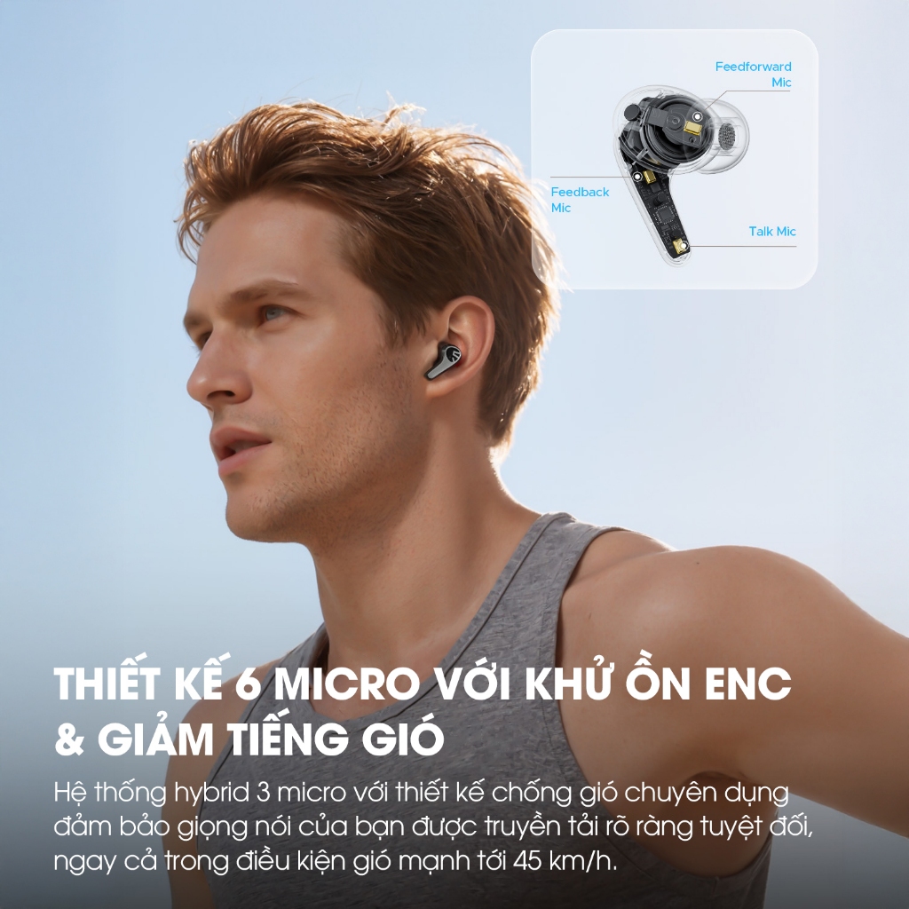 Tai Nghe True Wireless SoundPEATS C30 Hyrid ANC 52dB | Driver PU Titanium | 6 Mic ENC+ | Hires LDAC | Bluetooth 6.0 | BigBuy360 - bigbuy360.vn