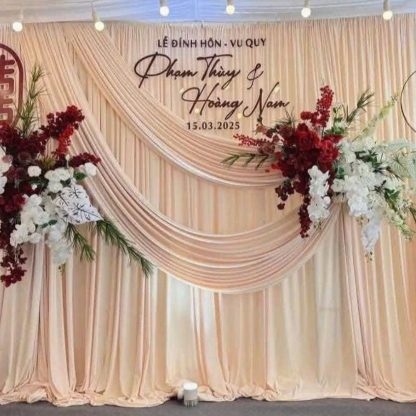 Phông Nền Chụp Ảnh Vải Thun Rộng 1m5 Màu Nu Trang Trí  Đám Cưới, Backdrop Sinh Nhật, Party Siêu Đẹp