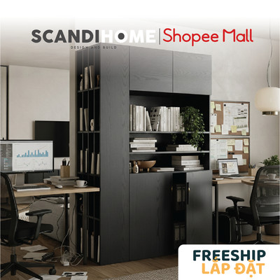 ESTELLE, Kệ sách SHE_222, 130x50x200cm, sản xuất bởi Scandi Home