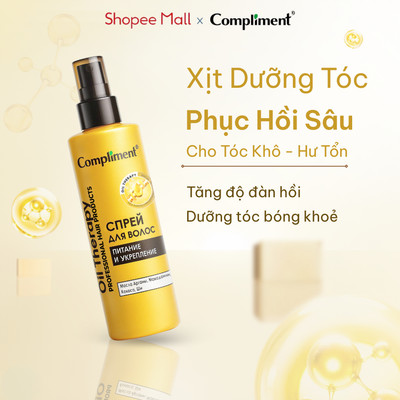 Xịt Dưỡng Tóc Compliment Dưỡng Tóc Bóng Mượt, Giảm Chẻ Ngọn, Bảo Vệ Ngăn Khô Xơ, Gãy Rụng 200ml