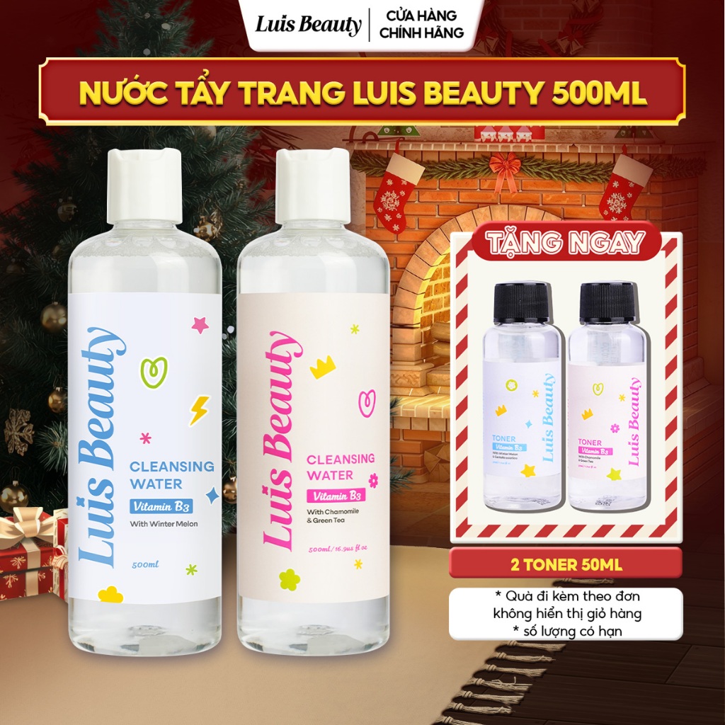 Nước Tẩy Trang Thuần Chay Luis Beauty 500ml Làm Sạch Dịu Nhẹ Cho Da Khô, Da Dầu, Da Nhạy Cảm