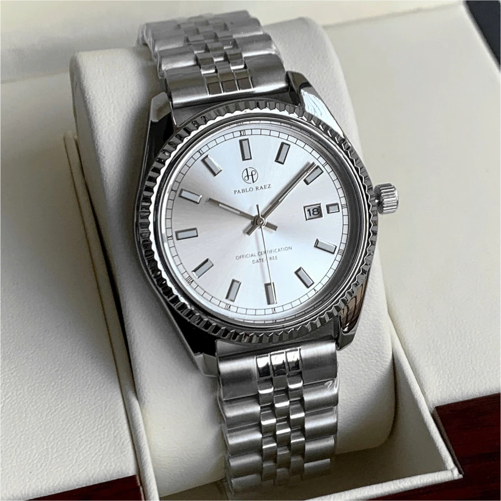 [Peinn] Đồng hồ nam dây thép chính hãng PABLO RAEZ mặt số phát sáng cao cấp có lịch ngày 6259 CARIEN