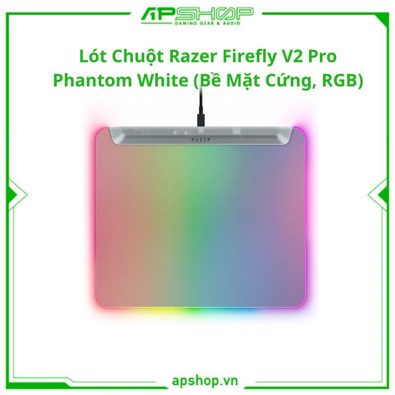 Lót Chuột Razer Firefly V2 Pro Phantom White (Bề Mặt Cứng, RGB) | Chính hãng.