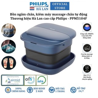 Bồn ngâm chân massage tự động tích hợp uvc khử khuẩn thương hiệu hà lan philips ppm5104f - dung tích 9l - công suất 800w